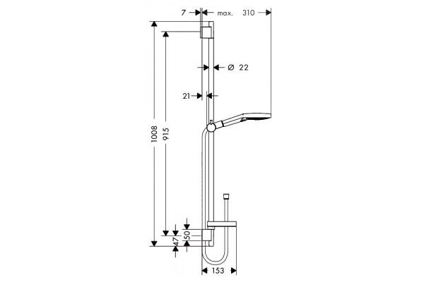 Душевой гарнитур Hansgrohe Raindance Select S 120 3iet  хром, штанга 100.8 см