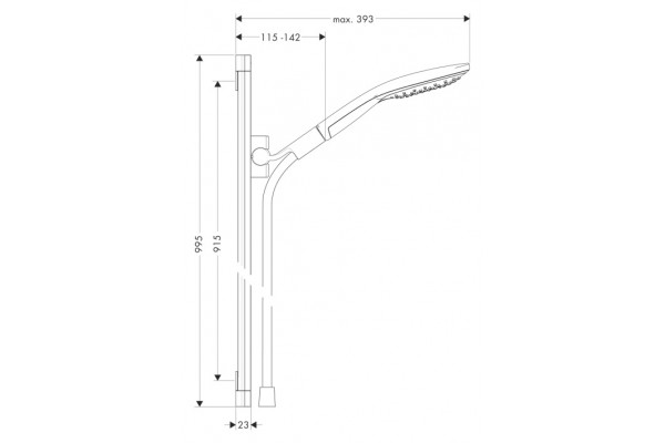 Душевой гарнитур Hansgrohe Raindance Select S 150 Unica хром, штанга 99.5 см