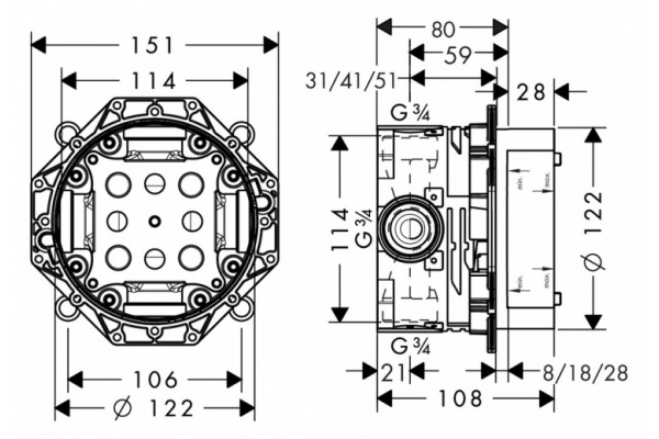 Душевой комплект Hansgrohe Croma Select E 27294000 хром, шланг 125 см