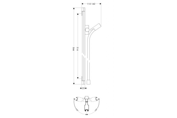 Душевая штанга Hansgrohe PuraVida  хром, 99.5 см