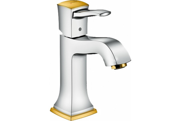 Смеситель Hansgrohe Metropol Classic 31301090 для раковины, хром/золото, однорычажный, высота излива 10.6 см
