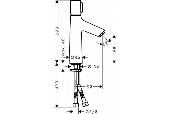 Смеситель Hansgrohe Talis Select S 72043000 для раковины нажимной, хром