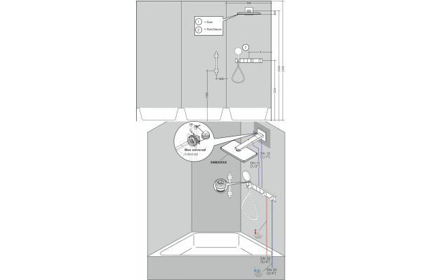 Термостат Hansgrohe RainSelect 15356000 для душа термостат, хром
