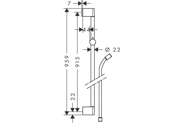Душевая штанга Hansgrohe Unica Croma 26504000 хром, 95.9 см