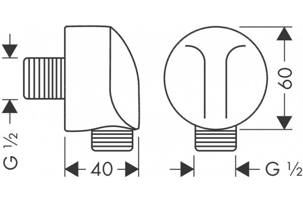 Шланговое подключение Hansgrohe Fixfit e 27458000 хром,  в современном стиле