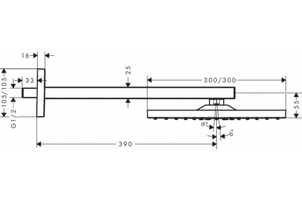 Верхний душ Hansgrohe Raindance E 26238000 хром, размер 30 см