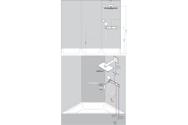 Термостат Hansgrohe RainSelect 15355400 для душа термостат,  в стиле hi-tech