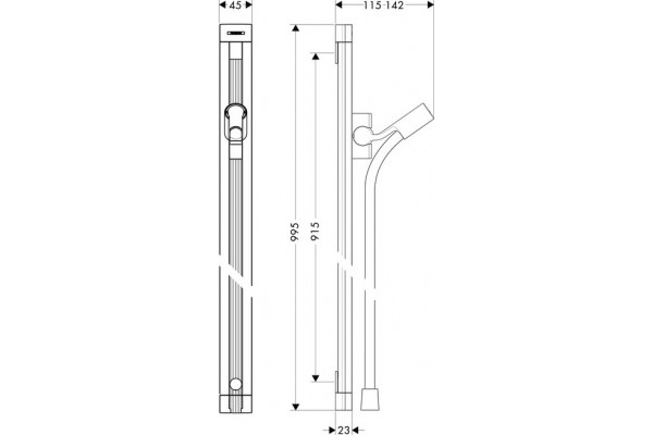 Душевая штанга Hansgrohe Raindance 27636000 хром, 99.5 см