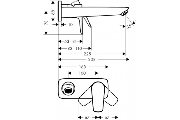 Смеситель Hansgrohe Talis E 71734670 для раковины однорычажный, черный