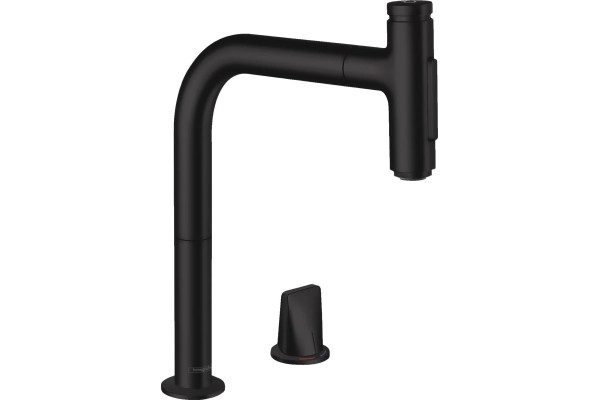 Смеситель Hansgrohe Metris Select 73818670 для кухонной мойки однорычажный, черный