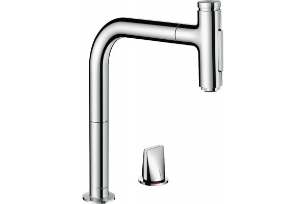 Смеситель Hansgrohe Metris Select 73818000 для кухонной мойки однорычажный, хром
