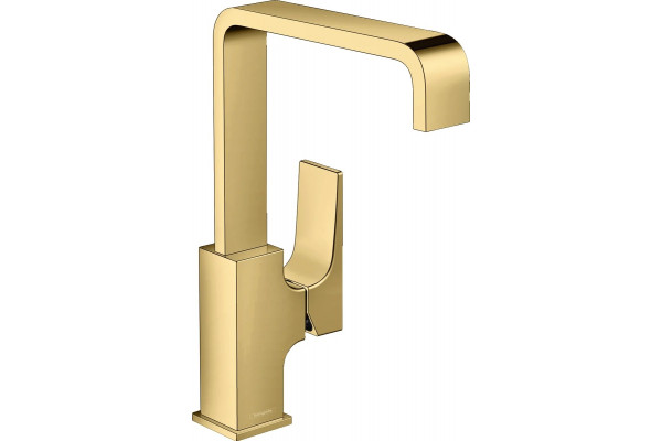 Смеситель Hansgrohe Metropol 32511990 для раковины, с донным клапаном Push-Open, однорычажный, золото