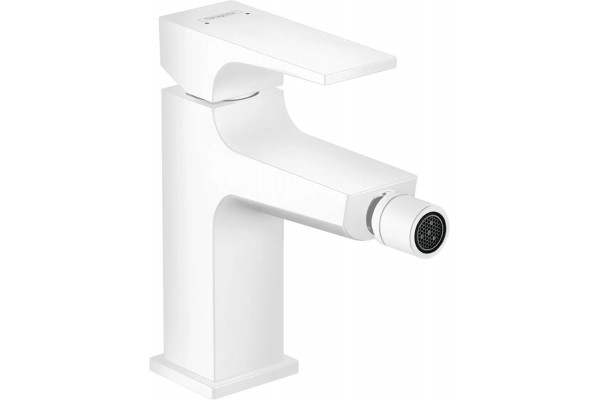 Смеситель Hansgrohe Metropol 32520700 для биде, с донным клапаном Push-Open, однорычажный, белый