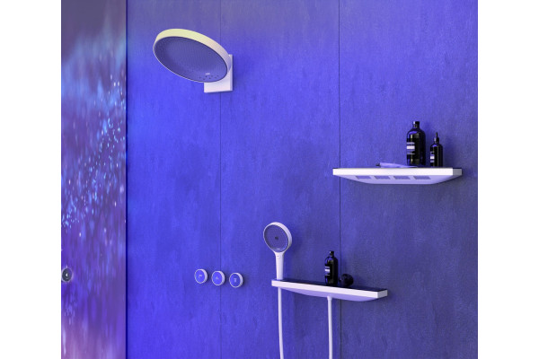 Шланговое подключение Hansgrohe Rainfinity Porter 500 26843700 с полкой и держателем, цвет белый,  в стиле hi-tech