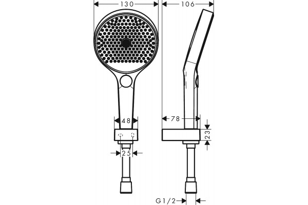 Душевая лейка Hansgrohe Rainfinity 26852000 хром, штанга 25 см
