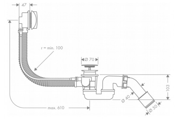 Слив-перелив Hansgrohe  хром