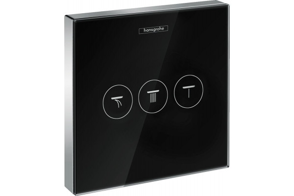 Переключатель потоков Hansgrohe ShowerSelect 15736600 на три потребителя, черный, нажимной