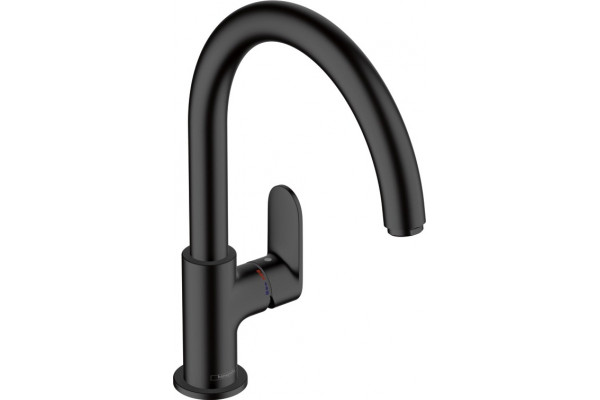 Смеситель Hansgrohe Vernis Blend M35 71870670 для кухонной мойки, черный, однорычажный, высота излива 20.9 см