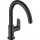 Смеситель Hansgrohe Vernis Blend M35 71870670 для кухонной мойки, черный, однорычажный, высота излива 20.9 см