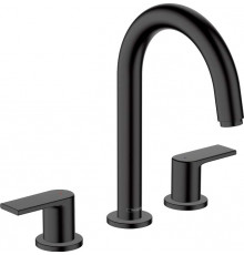 Смеситель Hansgrohe Vernis Shape 71563670 для раковины, черный, двухвентильный, высота излива 15.1 см