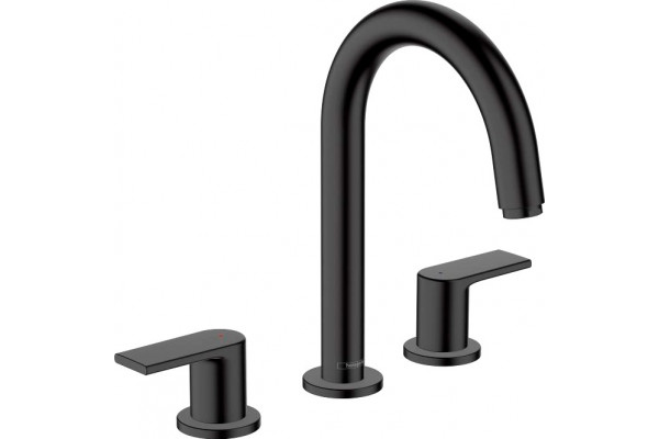 Смеситель Hansgrohe Vernis Shape 71563670 для раковины, черный, двухвентильный, высота излива 15.1 см