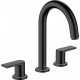 Смеситель Hansgrohe Vernis Shape 71563670 для раковины, черный, двухвентильный, высота излива 15.1 см