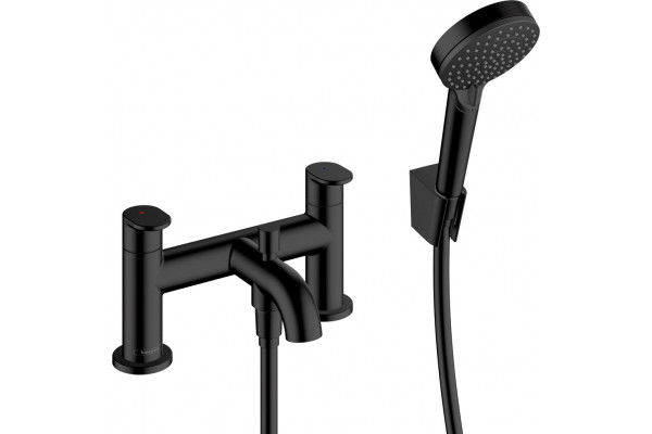 Смеситель Hansgrohe Vernis Blend 71461670 на борт ванны, черный, двухвентильный, длина излива 11 см