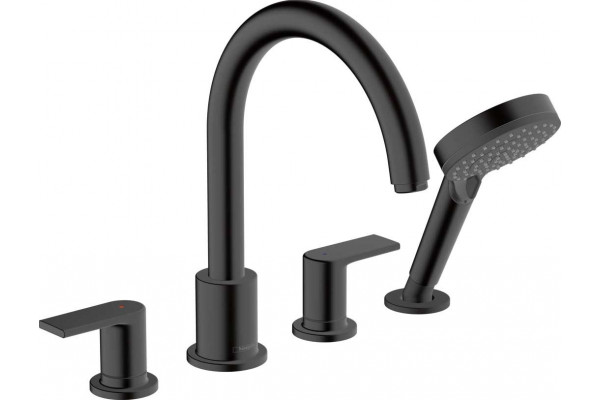 Смеситель Hansgrohe Vernis Shape 71459670 на борт ванны, черный, двухвентильный, длина излива 21.1 см