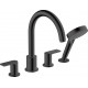 Смеситель Hansgrohe Vernis Shape 71459670 на борт ванны, черный, двухвентильный, длина излива 21.1 см