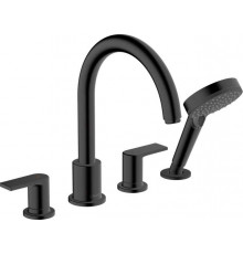 Смеситель Hansgrohe Vernis Blend 71456670 на борт ванны, черный, двухвентильный, длина излива 21.1 см