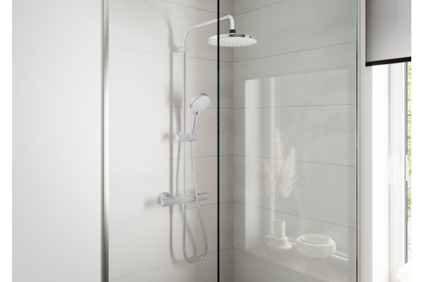 Душевая стойка Hansgrohe Vernis Blend Showerpipe 200 1jet EcoSmart 26089000 хром, штанга 112.4 см