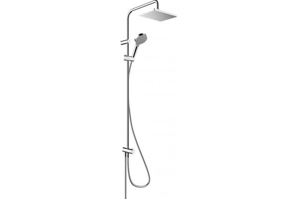 Душевая стойка Hansgrohe Vernis Shape 26289000 Showerpipe 230 1jet Reno EcoSmart хром цвет черный, штанга 116.7 см