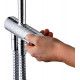 Душевая стойка Hansgrohe Vernis Shape 26289000 Showerpipe 230 1jet Reno EcoSmart хром цвет черный, штанга 116.7 см