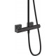 Душевая стойка Hansgrohe Vernis Shape 26286670 Showerpipe 230 1jet с термостатом, черный, штанга 117 см, шланг пластиковый 160 см