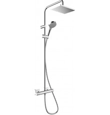 Душевая стойка Hansgrohe Vernis Shape 26286000 Showerpipe 230 1jet с термостатом, хром, штанга 117 см, шланг пластиковый 160 см