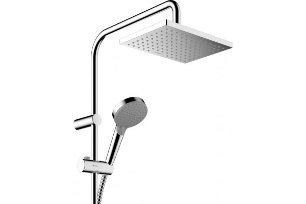 Душевая стойка Hansgrohe Vernis Shape 26286000 Showerpipe 230 1jet с термостатом, хром, штанга 117 см, шланг пластиковый 160 см