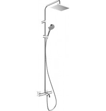Душевая стойка Hansgrohe Vernis Shape 26284000 Showerpipe 230 1jet с термостатом, хром, штанга 117 см, шланг пластиковый 160 см
