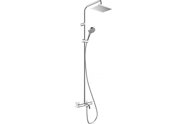 Душевая стойка Hansgrohe Vernis Shape 26284000 Showerpipe 230 1jet с термостатом, хром, штанга 117 см, шланг пластиковый 160 см