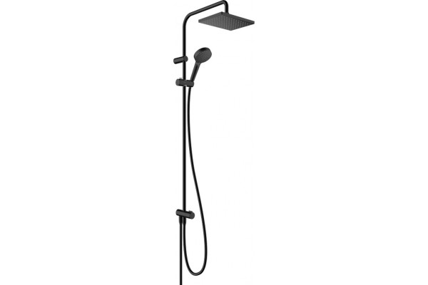 Душевая стойка Hansgrohe Vernis Shape 26282670 Showerpipe 230 1jet Reno черный штанга 116.7 см, шланг пластиковый 160 см