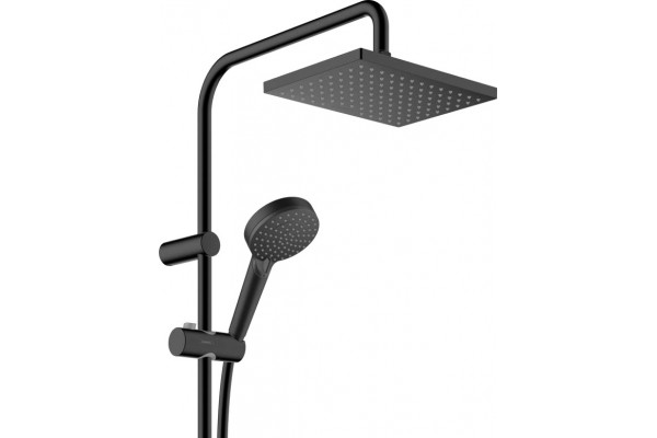 Душевая стойка Hansgrohe Vernis Shape 26282670 Showerpipe 230 1jet Reno черный штанга 116.7 см, шланг пластиковый 160 см