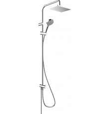 Душевая стойка Hansgrohe Vernis Shape 26282000 Showerpipe 230 1jet Reno хром штанга 116.7 см, шланг пластиковый 160 см