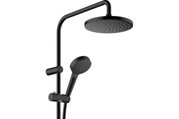 Душевая стойка Hansgrohe Vernis Blend 26276670 Showerpipe 200 1jet с термостатом, черный, штанга 117 см, шланг пластиковый 160 см