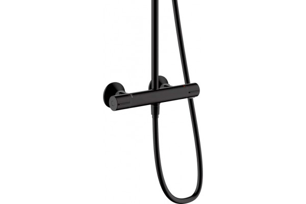 Душевая стойка Hansgrohe Vernis Blend 26276670 Showerpipe 200 1jet с термостатом, черный, штанга 117 см, шланг пластиковый 160 см