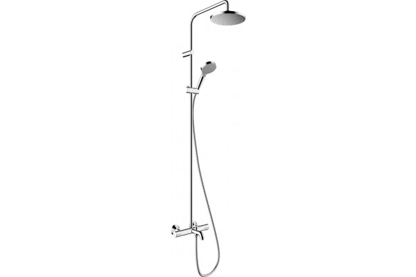 Душевая стойка Hansgrohe Vernis Blend 26274000 Showerpipe 200 1jet с термостатом, хром, штанга 117 см, шланг пластиковый 160 см