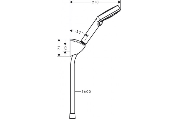 Душевая лейка Hansgrohe Vernis Blend 26273000 хром штанга 28.2 см,  в современном стиле
