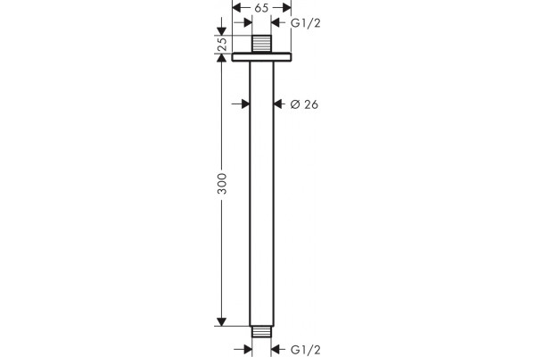 Кронштейн для верхнего душа Hansgrohe Vernis Shape 26407670 черный штанга 34 см,  в современном стиле