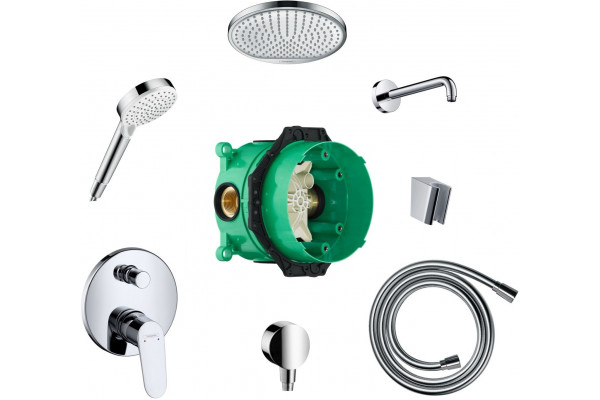 Душевой комплект Hansgrohe Crometta S 27958000 хром, шланг пластиковый 125 см