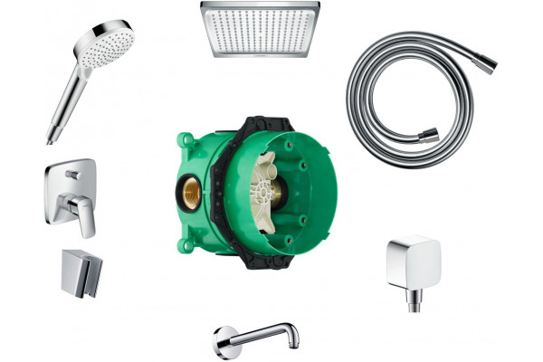 Душевой комплект Hansgrohe Crometta E 27957000 хром, шланг пластиковый 125 см