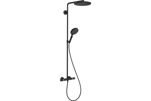 Душевая стойка Hansgrohe Raindance Select S Showerpipe 240 1jet P 27633670 с термостатом, черный, штанга 108 см, шланг пластиковый 160 см