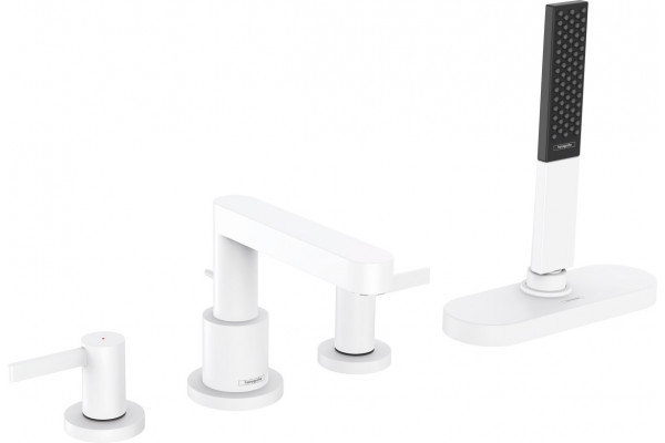 Смеситель Hansgrohe Finoris 76444700 на борт ванны двухвентильный, белый